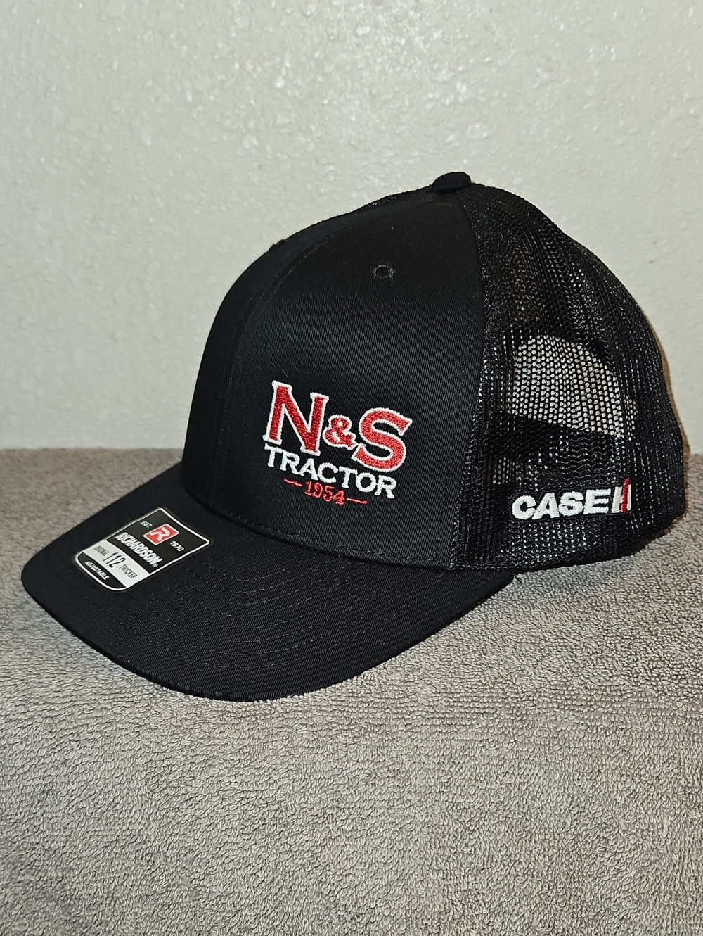 N&S Tractor Black Mesh Trucker Hat with CASE IH Patch